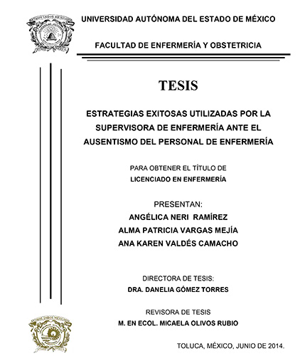 Dirección de Tesis Licenciatura – Dra. en Enf. Danelia Gómez Torres